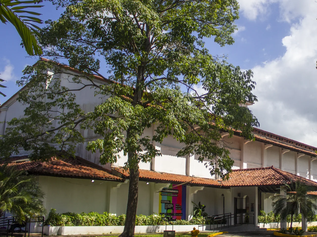 Edificio y jardines del Museo de Arte Contemporáneo de Panamá.