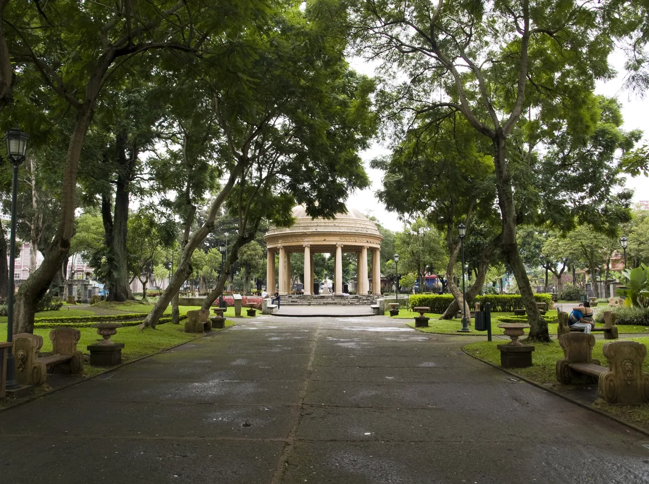 Temple of Music among the trees of Morazán Park.